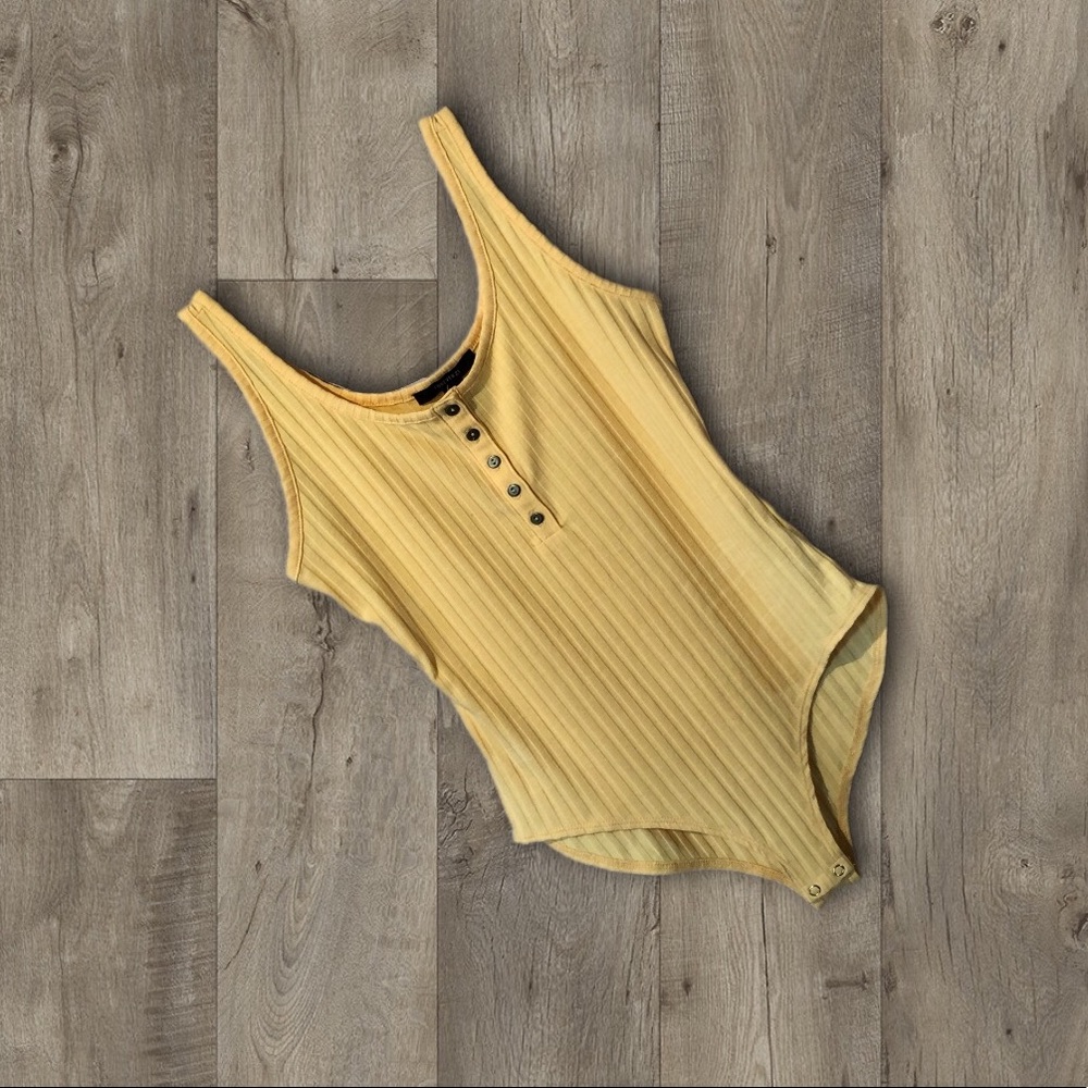 forever 21 yellow bodysuit